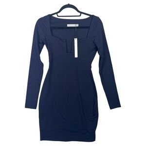 SUSANA MONACO NWT WOMEN’S SQUARE WIRE LONG SLEEVE MINI DRESS SZ S